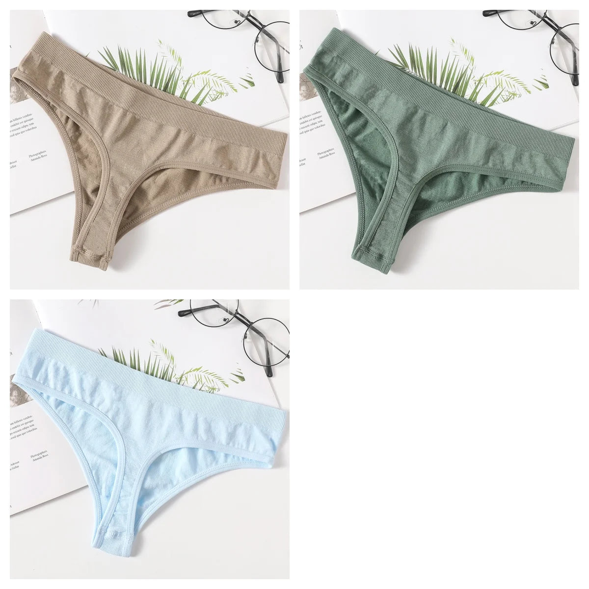 3PCS/Set Seamless Thongs Women Panties G-String Sport Underwear Female Sexy Lingerie Low Waist T-Back Underpants M-XL Intimates