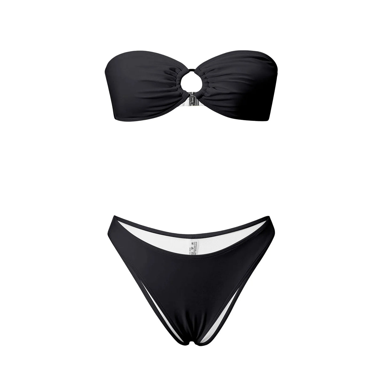 2026 Summer Womens Solid Color Bikini Sets Strapless Bra Tops with Thong Swimsuits 2 Pcs Set Bathing Suits for Beach Pool