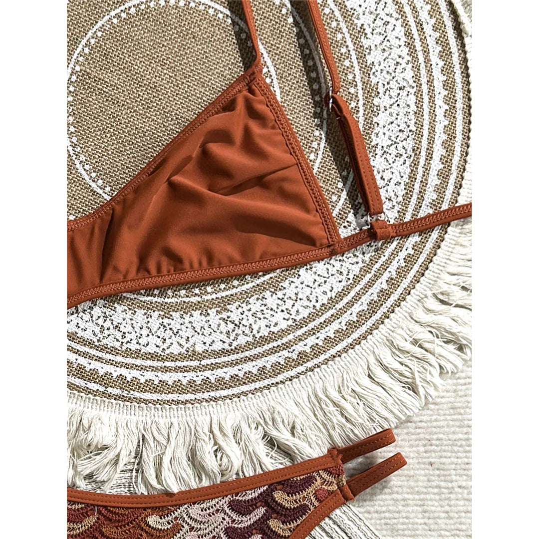 2026 New Sexy Printed High Leg Cut Bikini Female Swimsuit Women Swimwear Two-pieces Bikini set Bather Bathing Suit Swim V8030