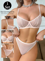 2 pieces of ultra-thin lace set, sexy lingerie set, adjustable shoulder straps, bra set YS2864
