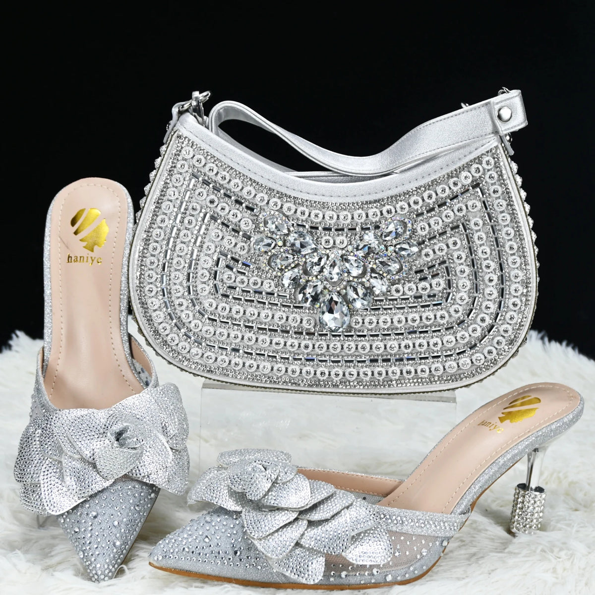 doershow Italian Shoe and Bag Set New 2024 Women Shoes and Bag Set In Italy blue Italian Shoes with Matching BagHTG1-3