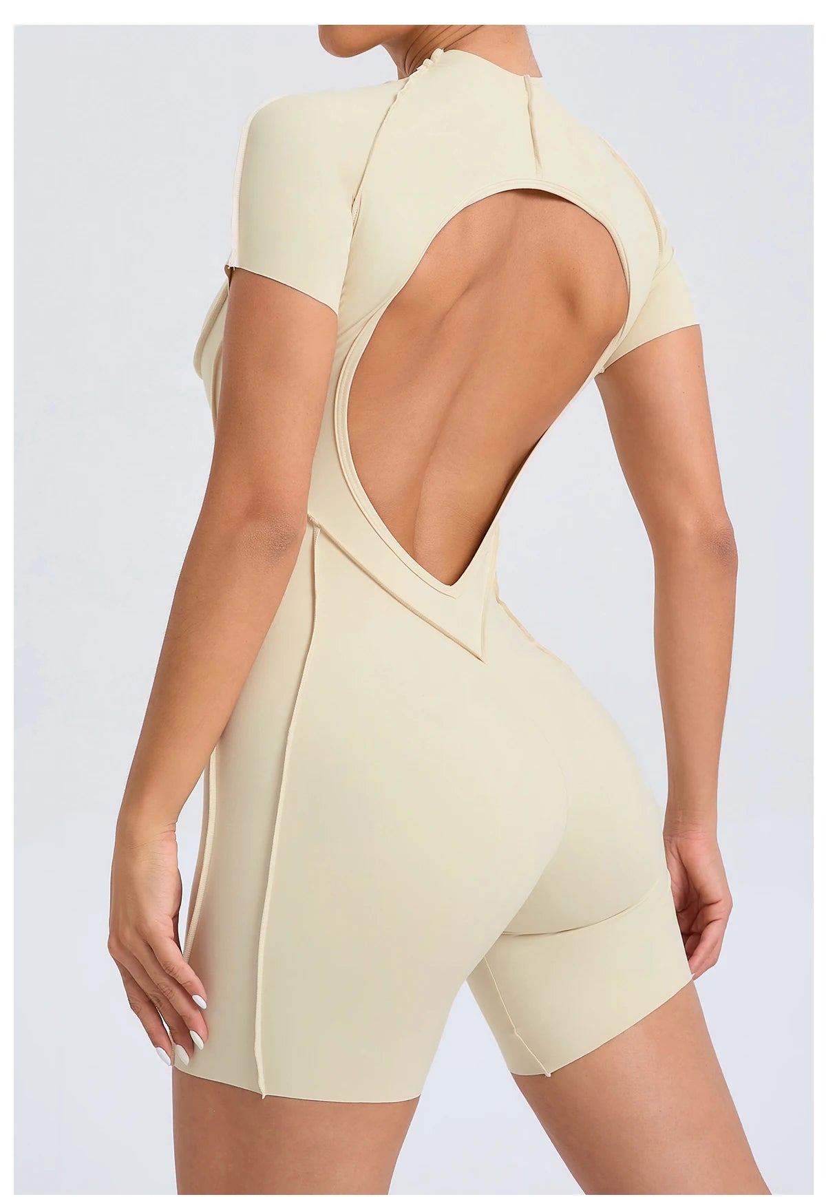 Short Jumpsuit Gym Clothes For Women Sportswear Fitness Overalls Backless Scrunch Booty Yoga Suit Sports Set Outfit