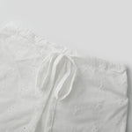 Women's Summer Shorts Drawstring Waistband Floral Eyelet Hollow White Lounge Shorts Casual