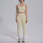 Women's Yoga Set Sports Fitness Running Beautiful Back Slim Fit Bra Hip-lifting High Waist Pants Workout Training Gym Suits