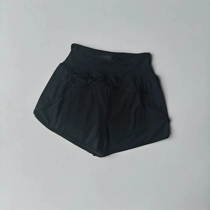 Women's High-Waisted Slimming Yoga Sports Shorts Summer Anti-Glare Three-Part Set with Two Pieces for Fitness And Exercise