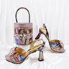 doershow new come Matching Women Shoe and Bag Set Decorated colorful Nigerian Shoes and Bag Set Italy Shoes and Bag setHF1-1