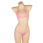 DEKAWomen Solid Transparent Micro Bikini Set Bandage Thong Underwear G-String Bra Mini Swimsuit Brazilian Swimwear Sleepwear