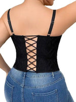 New Plus Size Sexy Push-Up Versatile Bra Lace Fishbone Bralette Camisole Backless Deep V Suspenders Sleeveless Elegant Vest FGDY