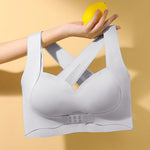 M-6XL Vest Women Seamless Underwear 2 In 1 Solid Adjustable Underwireless Bra Front Buckle Sexy Latex Shapers Humpback Corrected