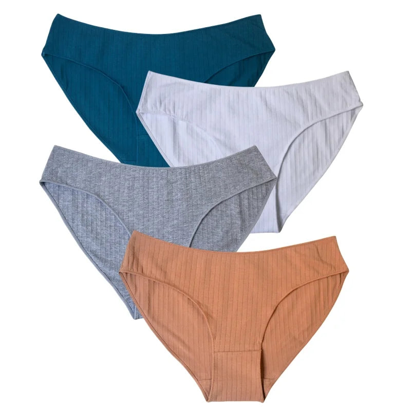 4Pcs/Set Women Low Rise Briefs Women's Cotton Panties Female Underpants Comfort Panties Sexy Lingerie M-XL Underwear