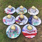 Multi-functional Travel Wide Brim Fan Sun Hats Foldable Bamboo Fan Hat Summer Sunshade Anti-squat Caps Fashion