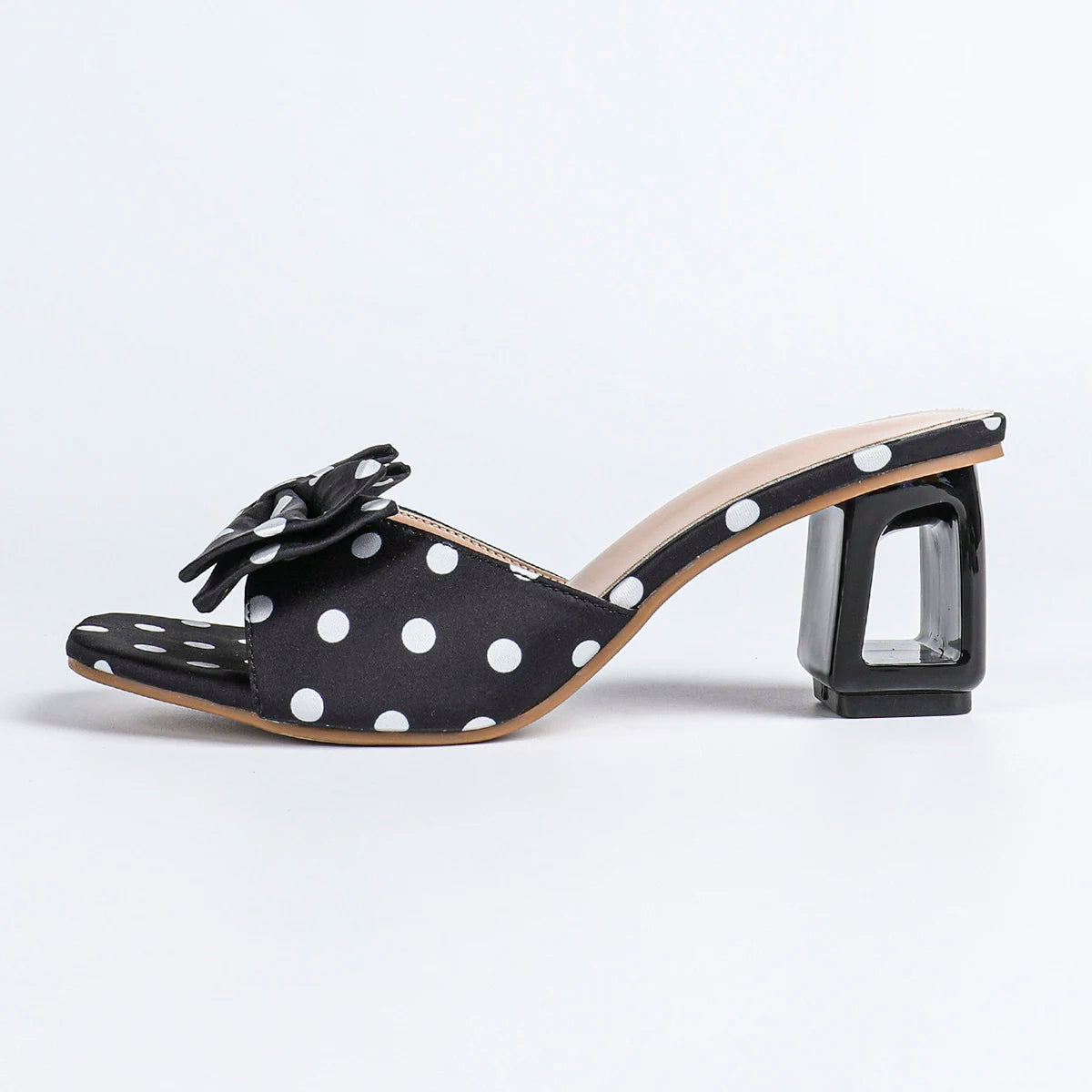 Vintage Polka Dot Bow Tie Platform Sandals with Open Toes - Women's Summer New Style. Suitable for Wearing with Dresses.5.5CM