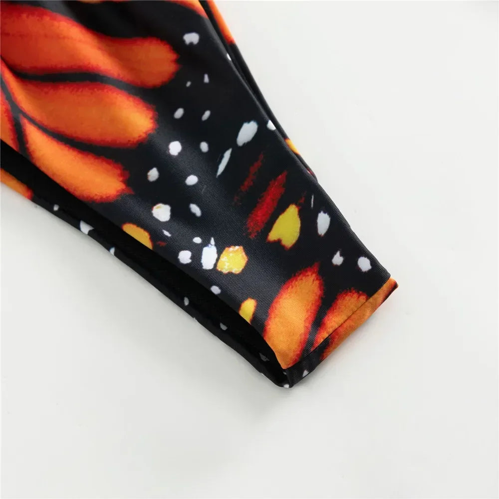 Sexy Butterfly Print Swimwear String Bikinis Set Micro Extremo Mini Thong Swimsuit Women Bathing Suit Triangle Bikini 2026 Mujer