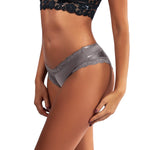 Back Crossing Bandage Hollow Out Sexy Panties Lace Edge Seamless Underwear Women Transparent Lingerie Ice Silk Briefs Thong