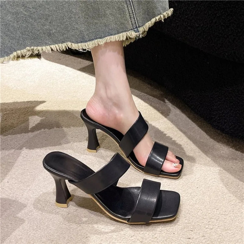 Summer Outdoor Wear Thick Heel2026 Line Open Toe Fashion High HeelSandals
