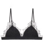 MOYISU Pure Desire Victoria French Lace Embroidered Lingerie Women's Thin Cup Triangle Cup Bra Set Comfortable No Underwire