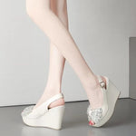 2026 NEW Women's Fashionable and elegant High Heel Platform Sandals Summer Waterproof Thick Bottom Transparent Rhinestone Sexy