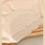 4Pcs/Set Women Low Rise Ice Silk Brief Underwear Sheer Cooling Panties Scalloped Edge Low Waist Daily Underpants Intimates M-XL