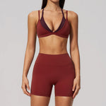 NCLAGEN Yoga Sets Women Gym Clothes Sport Bra And Short Fitness Suit 2 Piece Workout Fitness Pilates Sportswear Speed Activewear