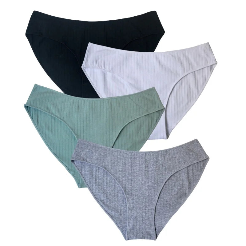 4Pcs/Set Women Low Rise Briefs Women's Cotton Panties Female Underpants Comfort Panties Sexy Lingerie M-XL Underwear
