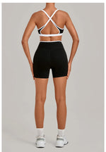 Summer Yoga Set 2Pcs Women's Tracksuit Back Cross Sports Bra Sportswear High Waist Butt-Lifting Fitness Pants Workout Top Suit