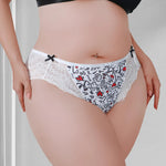 1pcs Plus Size 1XL-4XL Sexy Women Panties Bow Elegant Lady Briefs Mid Waist Female Underpants Breathable Comfortable Underwear