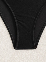 Sexy One Shoulder Black Bikini 2025 Woman Swimsuit Two Pieces Swimwear Female Thong Bikinis Set Bathing Suits Brazilian Biquini
