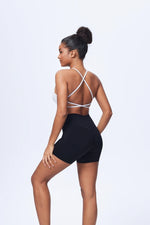 DIAS FIT JOY Women'sWorkout Sports Bras Beauty back Cross Padded Low Impact Fitness Bra Yoga Top Cycling Fitness