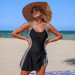 Women's Bathing Suits Black Leopard One Piece Swimsuit Floral Print Women Dress Summer Sexy Beach Wear Vintage Swimwear Female