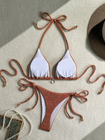 Sexy Pink White Bikini Set 2026 Women Shell Ornament Push Up Tie Side Thong Swimsuit Summer Bathing Suit Holiday Micro Swimwear