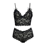 2026 Sexy Lace Flower Printed Lingerie Set for Women Thin Adjustable Shoulder Strap Triangle Cup Bralette And Underwear Suit