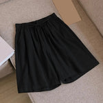 Wide Leg Loose Short Pants Women Summer Casual Shorts Elastic Waist Drawstring Pockets Shorts Solid Color Streetwear