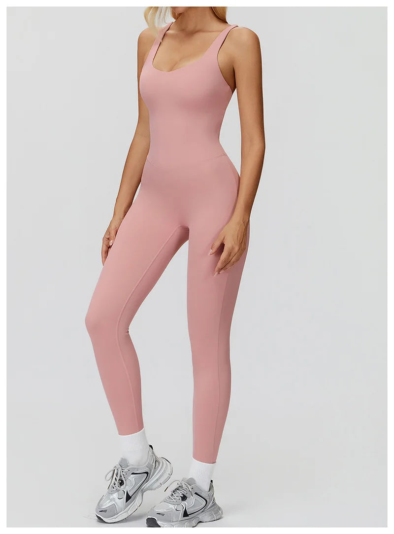 Women Yoga one-piece Jumpsuit Fitness Sports Overalls Gym Clothin Pilates Workout Clothes Outfit push-up Activewear Sportswear