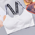 Sports underwear Women Yoga Fitness Seamless Crop Top Wide Letter Straps Comfortable Workout Activewear