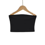 Sleek Seamless Crop Tops For Women Smooth Stretch Straight Neckline Classic Black And White For Summer Casual Daily Wear 72UE