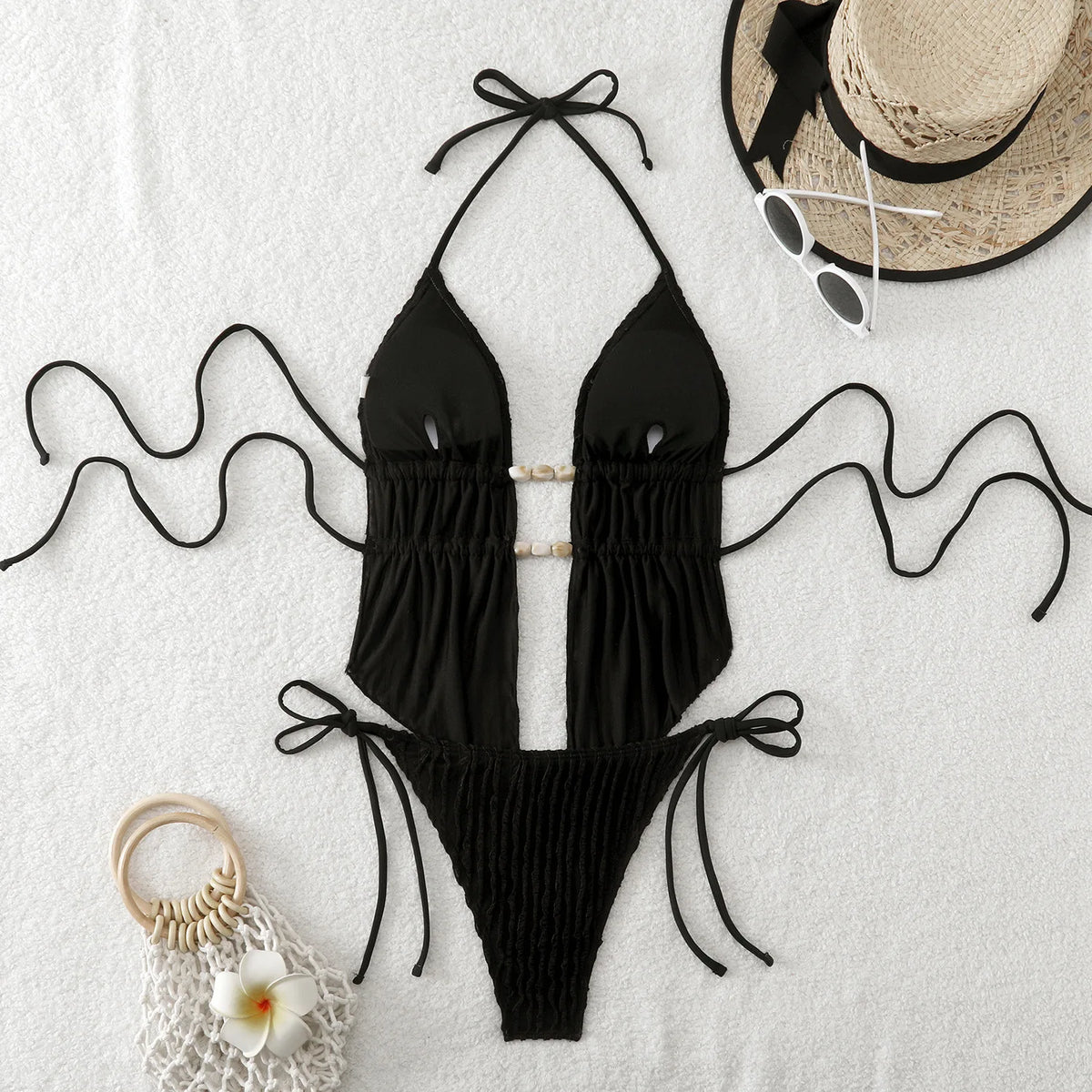 New Sexy Shell Linked String Bikini 2026 Women Swimwear Female Swimsuit Two Pieces Thong Bikini Set Bather Bathing Suit Beach