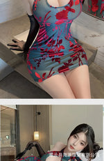 Sexy Homewear Playful Dress High-end Wrap Hip Backless Deep V Suspenders Sleeveless Hanging Neck Dress Pure Desire Charming GHHL