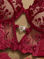 Sexy Large Size Lingerie Women Bra Set Girl Floral Lace Underwear Set Underwire Brassiere Push Up Outfit Delicate Bra Kit