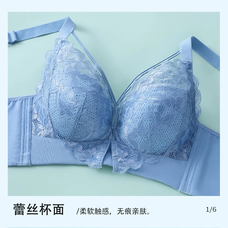 Coverage Lace Bras Plus Size Push Up Bra Sexy Lingerie Women FullWireless Brassiere C D E Cup Push Up Bras for women Bra 52CDE
