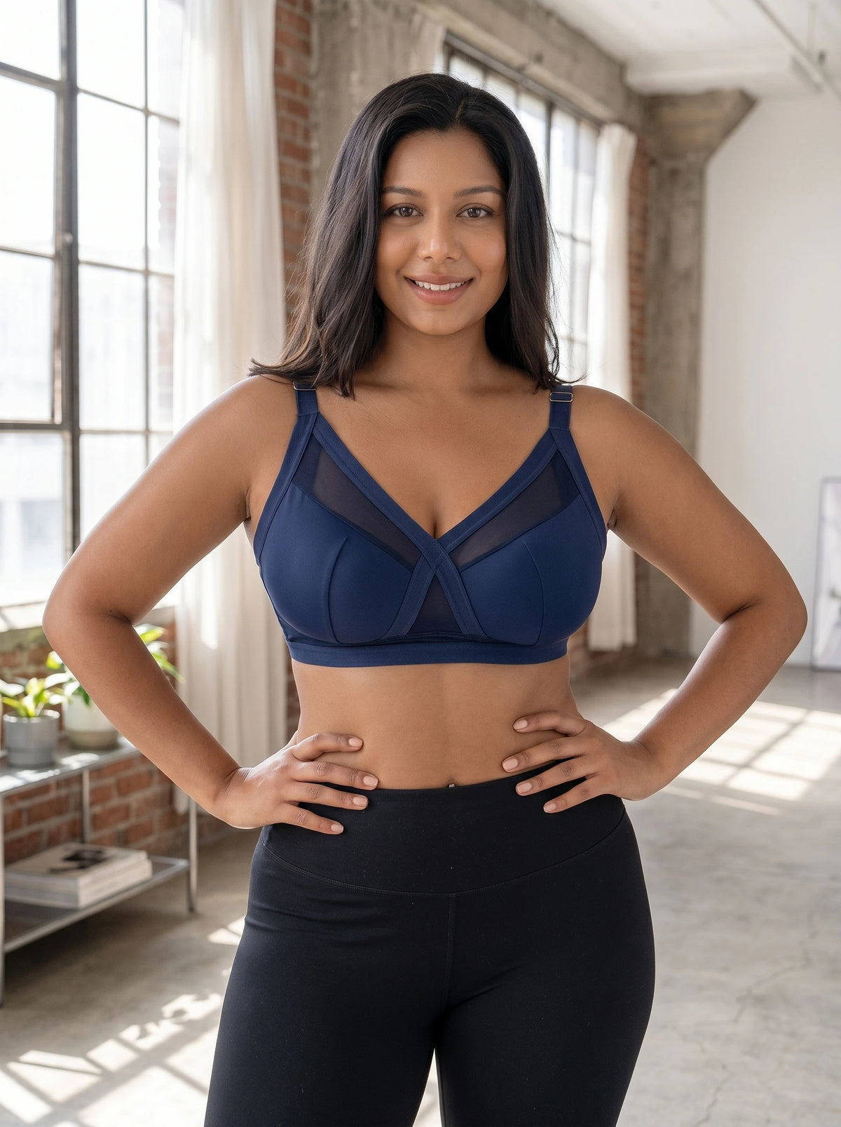 Full Cup Sports Bra Plus Size Wirefree Cross Back Strappy Design Gym Yoga Running Exercise Padded Tank Top Activewea MR3678