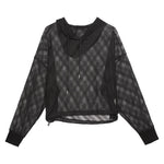 Lazy sun protection long-sleeved T-shirt summer pure lust hottie thin loose air-conditioned blouse hollow top