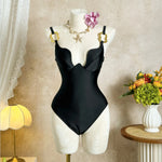 Sexy Mesh Skirt Swimwear Sets Women 2026 New Metal Strap Shell Underwire Tummy Control One Piece Swimsuit Bathing Suits Monokini