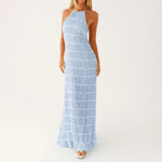 Women Ruched Cocktail Dress Elegant Party Bodycon Dresses Female Long Dress Summer Sleeveless Backless Solid Dress Vestidos