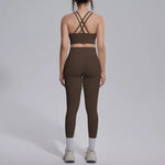 Women's Yoga Set Sports Fitness Running Beautiful Back Slim Fit Bra Hip-lifting High Waist Pants Workout Training Gym Suits
