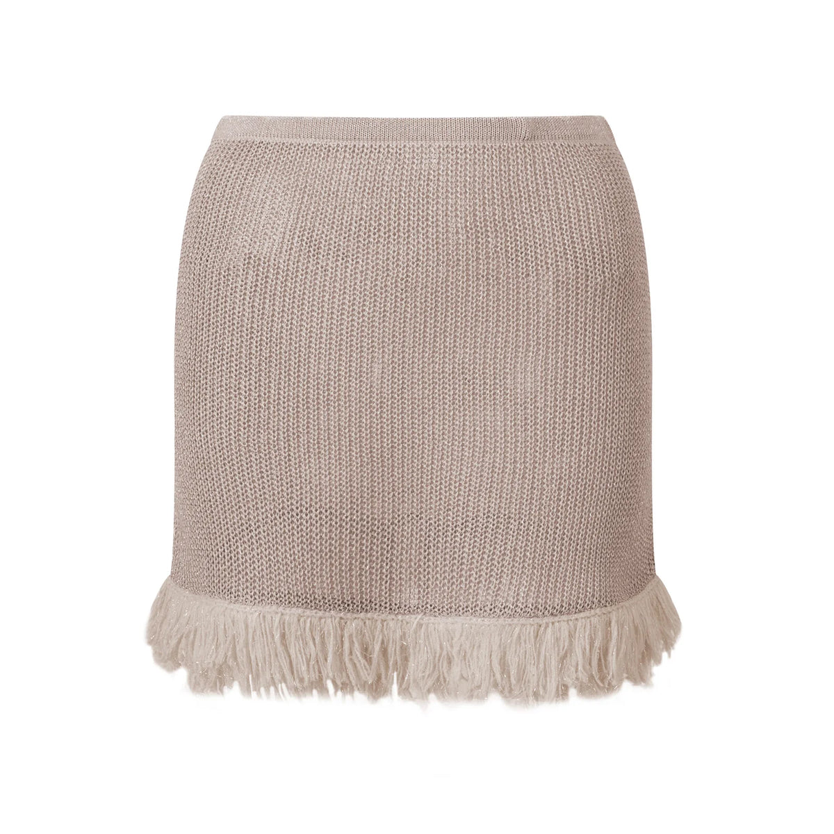 Summer Women's Knit Mini Skirt Solid Color Plush Tassel Trim Pencil Skirts Going Out Bohemian Beach Sexy Skirts