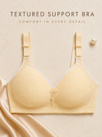 Plus Size Full Coverage Wireless Bra Comfortable Support Fixed Padded Adjustable Wide Strap V-Neck Contrast Trim Pendant