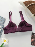(3/4) Cup sizeUltra Thin Sexy Ice Silk Wireless Bra For Women Sexy Gather Underwear Push Up Simple Lingerie J8826