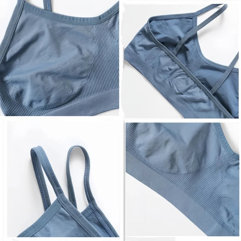 Women Buttery Soft Bra And Panties Set Push-Up Unlined Brassiere Breathable Ribbed Underwear Stretchy Crop Top Sexy Lingerie Set