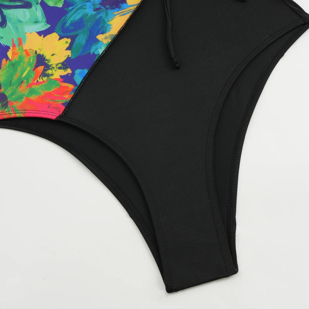 Vintage Black Tie Dye Gradient Swimwear Women 2026 V Neck Drawstring Slim Tummy Control One Piece Swimsuit Bathing Suit Monokini