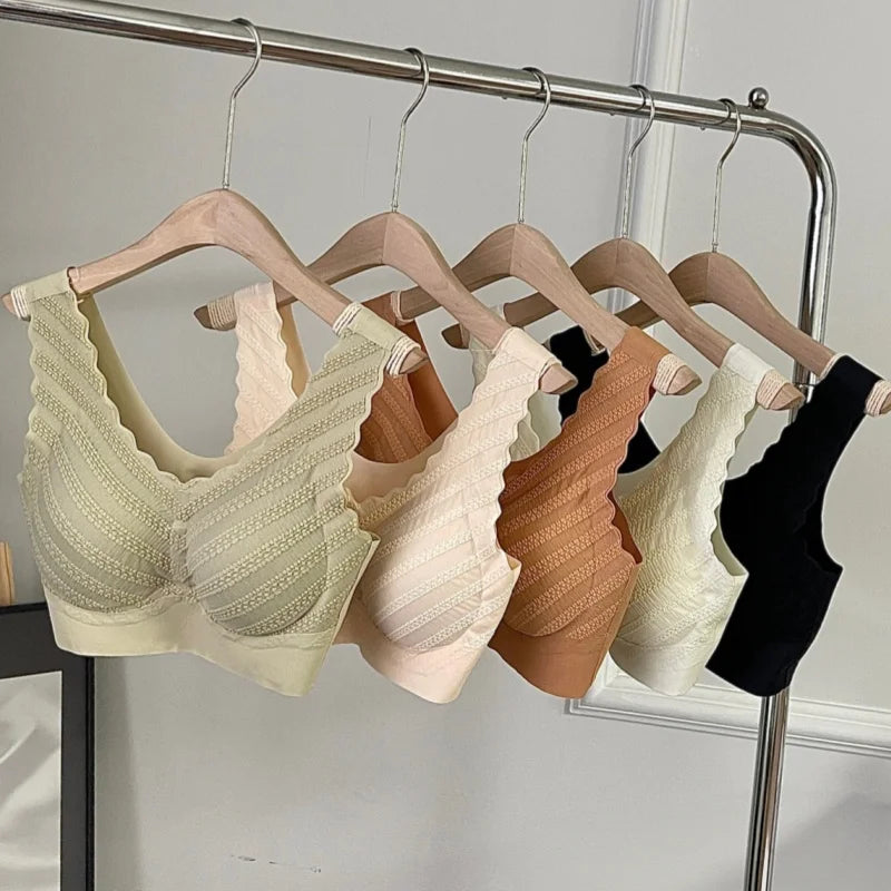 Women Wireless Bras Sports Tank Bra Sexy Lingerie Female Crop Top Soft Padded Wide Straps Brassiere Plus Size Intimates M-3XL